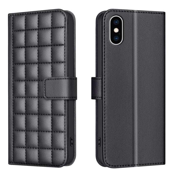 Funda para teléfono de cuero con textura cuadrada, For iPhone 12 / 12 Pro, For iPhone 12 Pro Max, For iPhone 11 Pro Max, For iPhone 11, For iPhone 11 Pro, For iPhone XR, For iPhone XS Max, For iPhone 8 Plus / 7 Plus