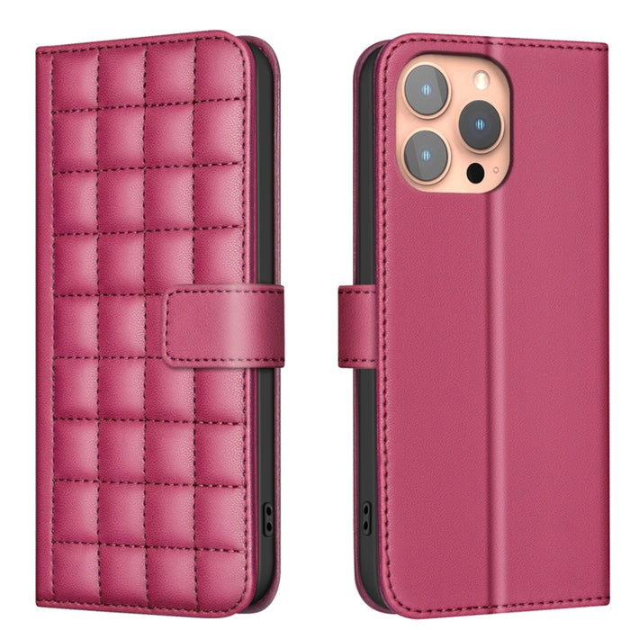 Funda para teléfono de cuero con textura cuadrada, For iPhone 12 / 12 Pro, For iPhone 12 Pro Max, For iPhone 11 Pro Max, For iPhone 11, For iPhone 11 Pro, For iPhone XR, For iPhone XS Max, For iPhone 8 Plus / 7 Plus