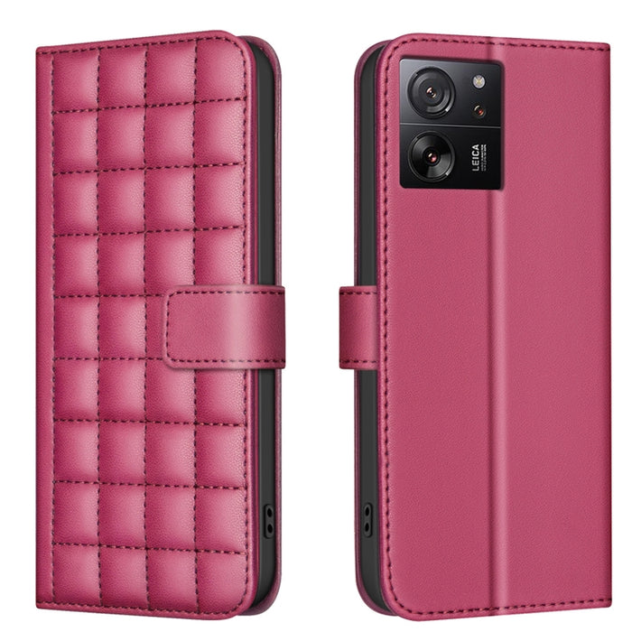 Funda para teléfono de cuero con textura cuadrada, For Xiaomi Poco X6 Pro / Redmi K70E, For Xiaomi 13T / Redmi K60 Ultra, For Xiaomi Poco F5 5G, For Xiaomi Poco C55 / Redmi 12C, For Xiaomi Poco C31 / Redmi 9C / 10A                                      ...