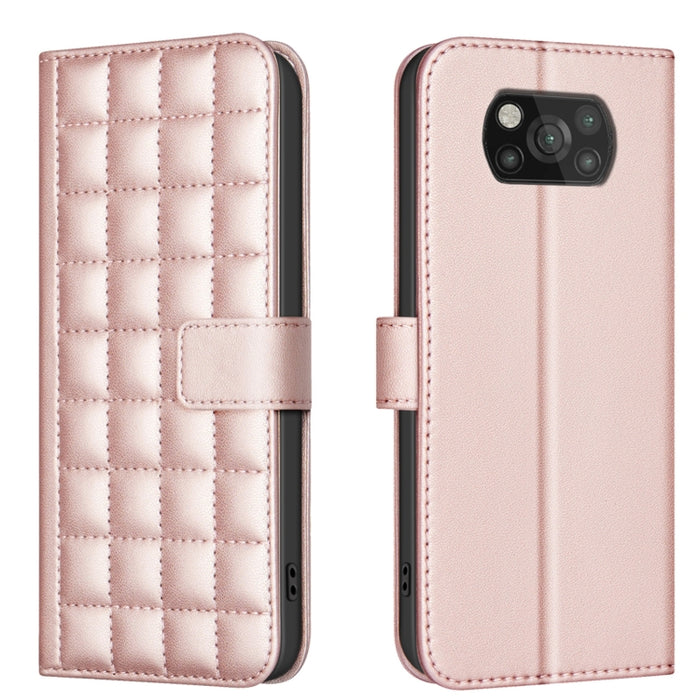Funda para teléfono de cuero con textura cuadrada, For Xiaomi Poco X6 Pro / Redmi K70E, For Xiaomi 13T / Redmi K60 Ultra, For Xiaomi Poco F5 5G, For Xiaomi Poco C55 / Redmi 12C, For Xiaomi Poco C31 / Redmi 9C / 10A                                      ...