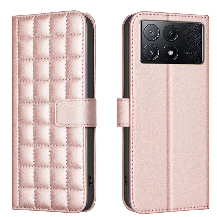Funda para teléfono de cuero con textura cuadrada, For Xiaomi Poco X6 Pro / Redmi K70E, For Xiaomi 13T / Redmi K60 Ultra, For Xiaomi Poco F5 5G, For Xiaomi Poco C55 / Redmi 12C, For Xiaomi Poco C31 / Redmi 9C / 10A                                      ...