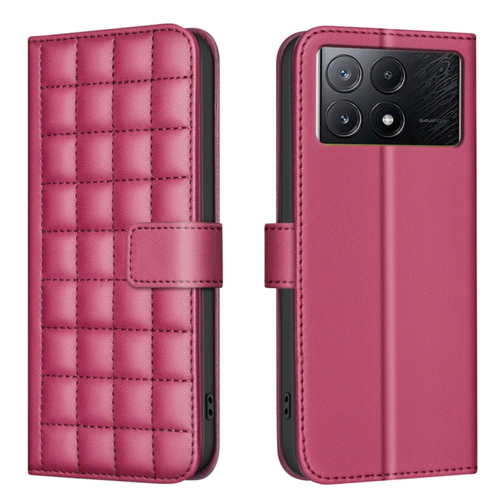 Funda para teléfono de cuero con textura cuadrada, For Xiaomi Poco X6 Pro / Redmi K70E, For Xiaomi 13T / Redmi K60 Ultra, For Xiaomi Poco F5 5G, For Xiaomi Poco C55 / Redmi 12C, For Xiaomi Poco C31 / Redmi 9C / 10A                                      ...