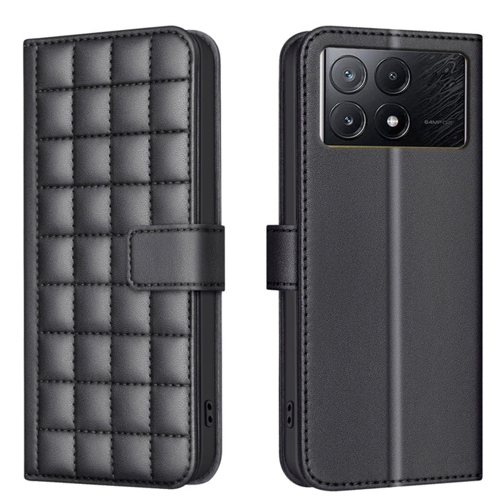 Funda para teléfono de cuero con textura cuadrada, For Xiaomi Poco X6 Pro / Redmi K70E, For Xiaomi 13T / Redmi K60 Ultra, For Xiaomi Poco F5 5G, For Xiaomi Poco C55 / Redmi 12C, For Xiaomi Poco C31 / Redmi 9C / 10A                                      ...
