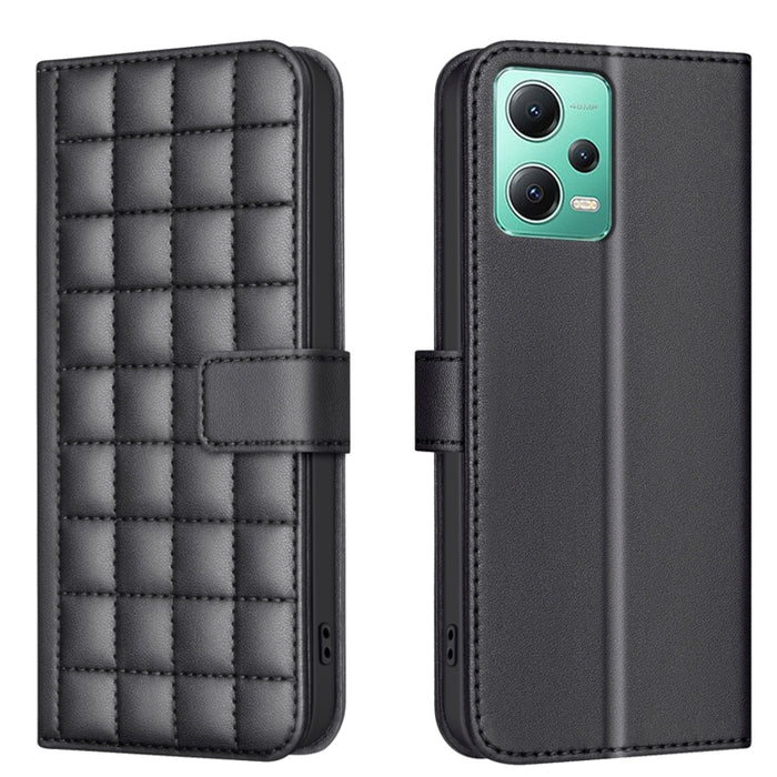 Funda para teléfono de cuero con textura cuadrada, For Redmi Note 12 Pro Global, For Redmi Note 12 5G Global / Xiaomi Poco X5, For Redmi Note 11 Pro 5G / 4G Global, For Redmi 10 5G / Note 11E, For Redmi 10C, For Redmi 10 2022 / Note 11 4G              ...