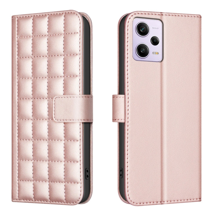 Funda para teléfono de cuero con textura cuadrada, For Redmi Note 12 Pro Global, For Redmi Note 12 5G Global / Xiaomi Poco X5, For Redmi Note 11 Pro 5G / 4G Global, For Redmi 10 5G / Note 11E, For Redmi 10C, For Redmi 10 2022 / Note 11 4G              ...