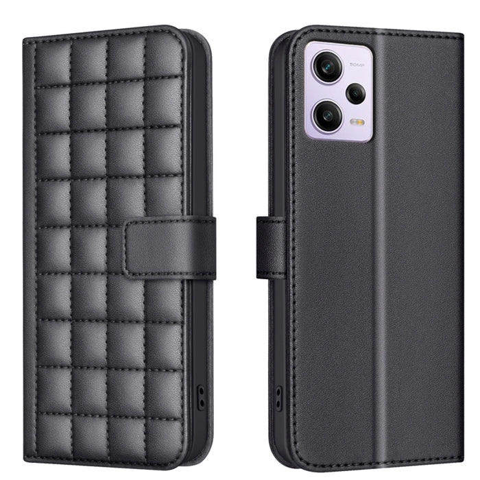 Funda para teléfono de cuero con textura cuadrada, For Redmi Note 12 Pro Global, For Redmi Note 12 5G Global / Xiaomi Poco X5, For Redmi Note 11 Pro 5G / 4G Global, For Redmi 10 5G / Note 11E, For Redmi 10C, For Redmi 10 2022 / Note 11 4G              ...