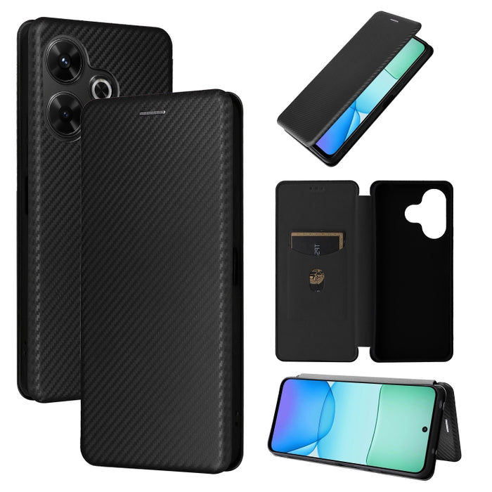Caja del teléfono del cuero del tirón de la textura de la fibra de carbono, For Redmi Turbo 5 Max 5G / Poco X8 Pro Max, For Redmi Turbo 5 5G / Poco X8 Pro, For Redmi Note 15 Pro+ 5G 163.3mm / Poco M8 Pro 5G, For Redmi Note 15 5G / 4G 164mm / Poco M8 5G...