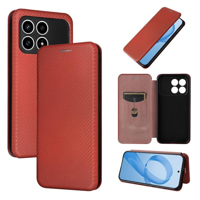 Caja del teléfono del cuero del tirón de la textura de la fibra de carbono, For Redmi Turbo 5 Max 5G / Poco X8 Pro Max, For Redmi Turbo 5 5G / Poco X8 Pro, For Redmi Note 15 Pro+ 5G 163.3mm / Poco M8 Pro 5G, For Redmi Note 15 5G / 4G 164mm / Poco M8 5G...