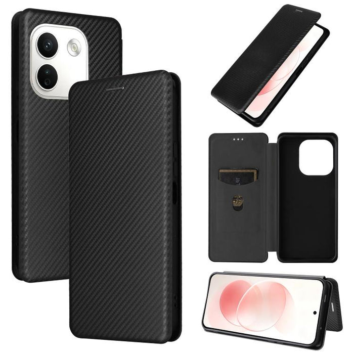 Caja del teléfono del cuero del tirón de la textura de la fibra de carbono, For Redmi Turbo 5 Max 5G / Poco X8 Pro Max, For Redmi Turbo 5 5G / Poco X8 Pro, For Redmi Note 15 Pro+ 5G 163.3mm / Poco M8 Pro 5G, For Redmi Note 15 5G / 4G 164mm / Poco M8 5G...