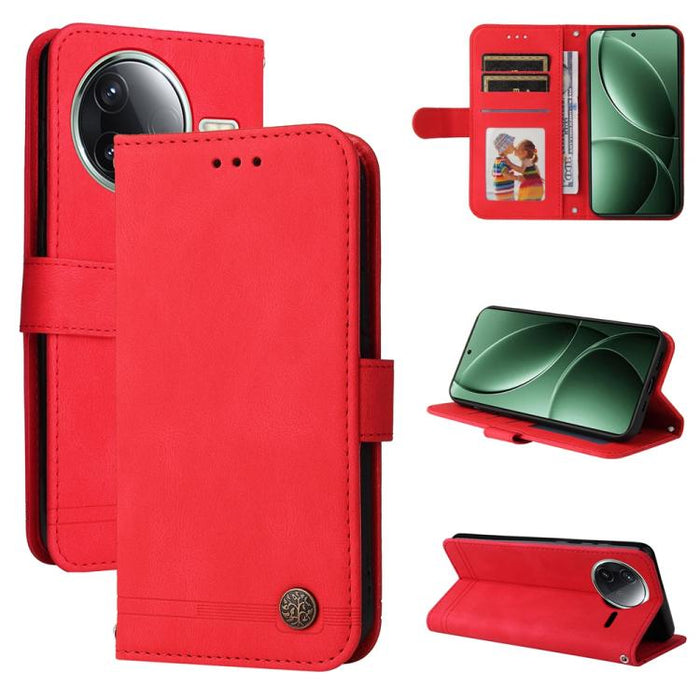 Funda de cuero para teléfono con botones de metal y diseño de árbol de la vida Skin Feel, For Redmi 15a 5G, For Redmi Turbo 5 Max 5G / Poco X8 Pro Max 5G, For Redmi Turbo 5 5G / Poco X8 Pro 5G, For Redmi Note 15 Pro+ 5G 163.3mm / Poco M8 Pro 5G        ...