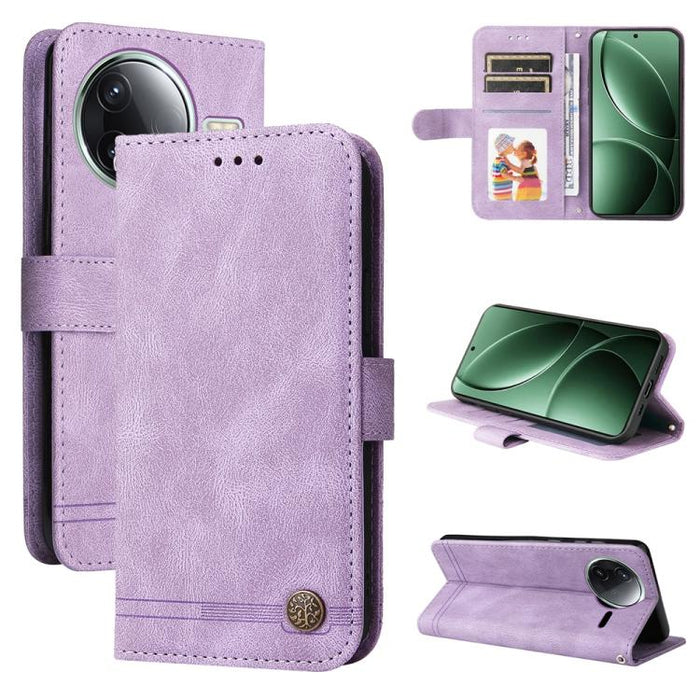 Funda de cuero para teléfono con botones de metal y diseño de árbol de la vida Skin Feel, For Redmi 15a 5G, For Redmi Turbo 5 Max 5G / Poco X8 Pro Max 5G, For Redmi Turbo 5 5G / Poco X8 Pro 5G, For Redmi Note 15 Pro+ 5G 163.3mm / Poco M8 Pro 5G        ...