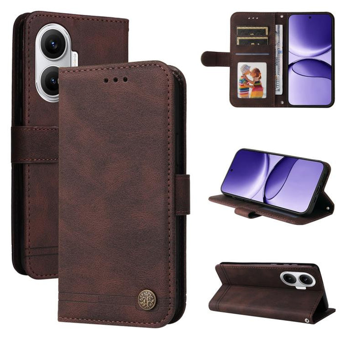 Funda de cuero para teléfono con botones de metal y diseño de árbol de la vida Skin Feel, For Redmi 15a 5G, For Redmi Turbo 5 Max 5G / Poco X8 Pro Max 5G, For Redmi Turbo 5 5G / Poco X8 Pro 5G, For Redmi Note 15 Pro+ 5G 163.3mm / Poco M8 Pro 5G        ...