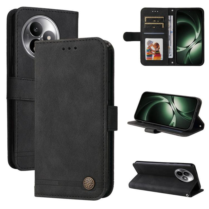 Funda de cuero para teléfono con botones de metal y diseño de árbol de la vida Skin Feel, For Redmi 15a 5G, For Redmi Turbo 5 Max 5G / Poco X8 Pro Max 5G, For Redmi Turbo 5 5G / Poco X8 Pro 5G, For Redmi Note 15 Pro+ 5G 163.3mm / Poco M8 Pro 5G        ...
