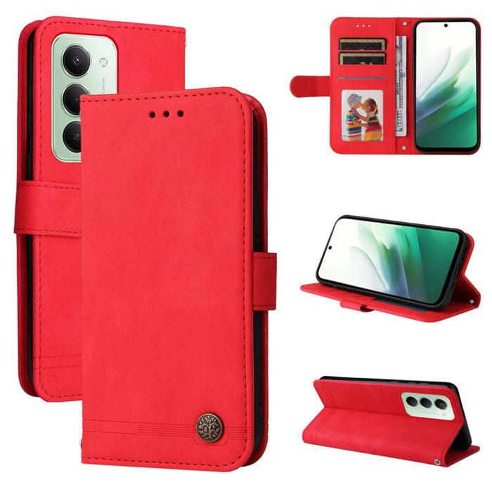 Funda de cuero para teléfono con botones de metal y diseño de árbol de la vida Skin Feel, For Redmi 15a 5G, For Redmi Turbo 5 Max 5G / Poco X8 Pro Max 5G, For Redmi Turbo 5 5G / Poco X8 Pro 5G, For Redmi Note 15 Pro+ 5G 163.3mm / Poco M8 Pro 5G        ...