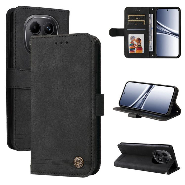 Funda de cuero para teléfono con botones de metal y diseño de árbol de la vida Skin Feel, For Redmi 15a 5G, For Redmi Turbo 5 Max 5G / Poco X8 Pro Max 5G, For Redmi Turbo 5 5G / Poco X8 Pro 5G, For Redmi Note 15 Pro+ 5G 163.3mm / Poco M8 Pro 5G        ...