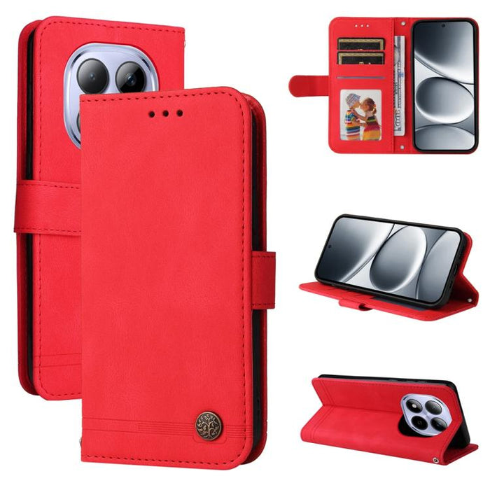 Funda de cuero para teléfono con botones de metal y diseño de árbol de la vida Skin Feel, For Redmi 15a 5G, For Redmi Turbo 5 Max 5G / Poco X8 Pro Max 5G, For Redmi Turbo 5 5G / Poco X8 Pro 5G, For Redmi Note 15 Pro+ 5G 163.3mm / Poco M8 Pro 5G        ...