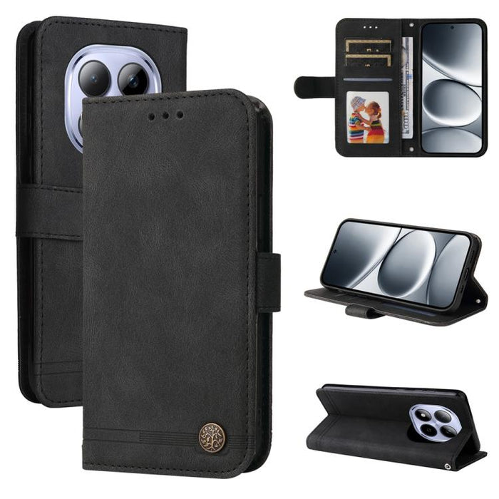 Funda de cuero para teléfono con botones de metal y diseño de árbol de la vida Skin Feel, For Redmi 15a 5G, For Redmi Turbo 5 Max 5G / Poco X8 Pro Max 5G, For Redmi Turbo 5 5G / Poco X8 Pro 5G, For Redmi Note 15 Pro+ 5G 163.3mm / Poco M8 Pro 5G        ...
