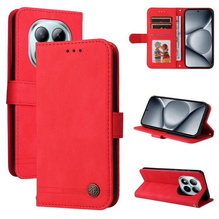 Funda de cuero para teléfono con botones de metal y diseño de árbol de la vida Skin Feel, For Redmi 15a 5G, For Redmi Turbo 5 Max 5G / Poco X8 Pro Max 5G, For Redmi Turbo 5 5G / Poco X8 Pro 5G, For Redmi Note 15 Pro+ 5G 163.3mm / Poco M8 Pro 5G        ...