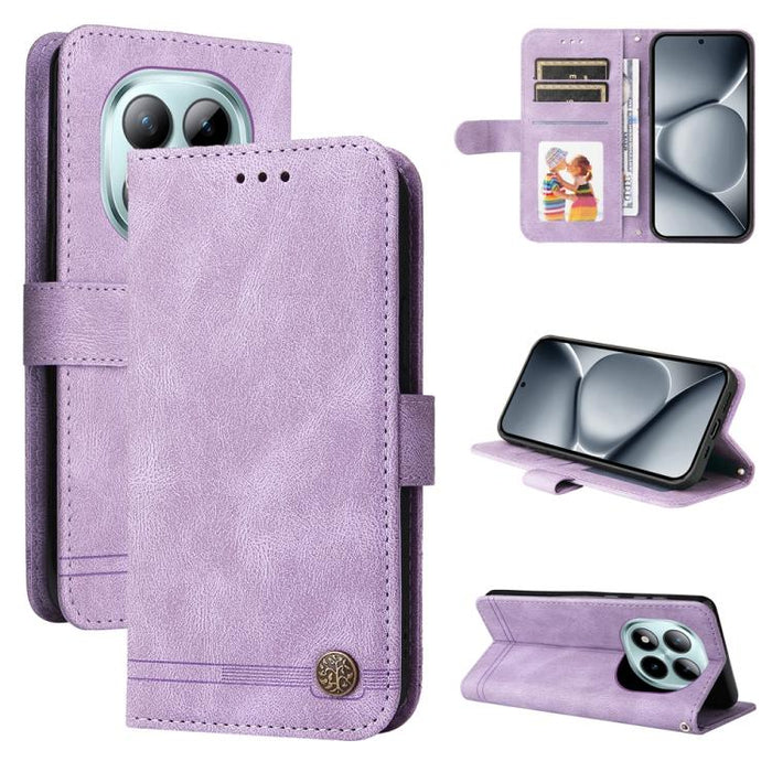 Funda de cuero para teléfono con botones de metal y diseño de árbol de la vida Skin Feel, For Redmi 15a 5G, For Redmi Turbo 5 Max 5G / Poco X8 Pro Max 5G, For Redmi Turbo 5 5G / Poco X8 Pro 5G, For Redmi Note 15 Pro+ 5G 163.3mm / Poco M8 Pro 5G        ...