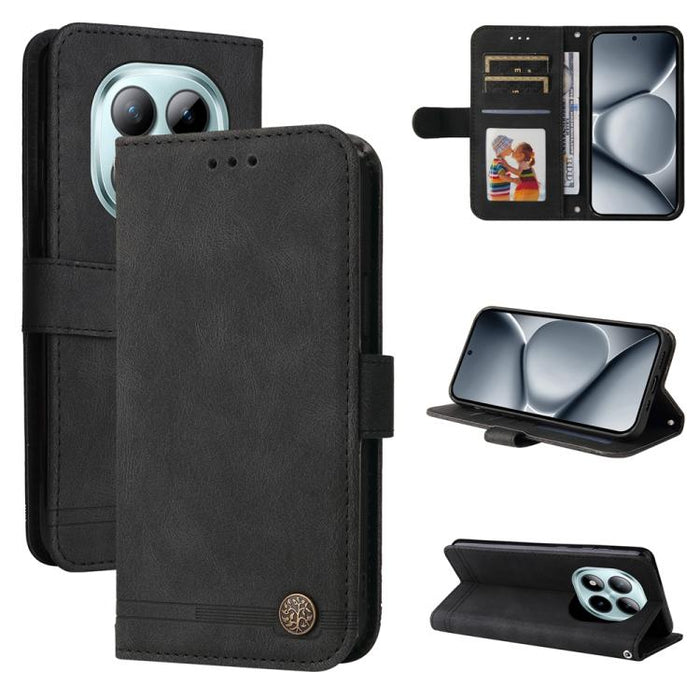 Funda de cuero para teléfono con botones de metal y diseño de árbol de la vida Skin Feel, For Redmi 15a 5G, For Redmi Turbo 5 Max 5G / Poco X8 Pro Max 5G, For Redmi Turbo 5 5G / Poco X8 Pro 5G, For Redmi Note 15 Pro+ 5G 163.3mm / Poco M8 Pro 5G        ...