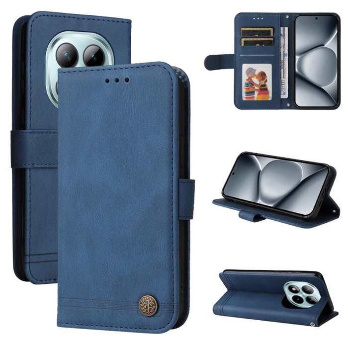 Funda de cuero para teléfono con botones de metal y diseño de árbol de la vida Skin Feel, For Redmi 15a 5G, For Redmi Turbo 5 Max 5G / Poco X8 Pro Max 5G, For Redmi Turbo 5 5G / Poco X8 Pro 5G, For Redmi Note 15 Pro+ 5G 163.3mm / Poco M8 Pro 5G        ...