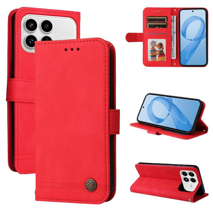 Funda de cuero para teléfono con botones de metal y diseño de árbol de la vida Skin Feel, For Redmi 15a 5G, For Redmi Turbo 5 Max 5G / Poco X8 Pro Max 5G, For Redmi Turbo 5 5G / Poco X8 Pro 5G, For Redmi Note 15 Pro+ 5G 163.3mm / Poco M8 Pro 5G        ...