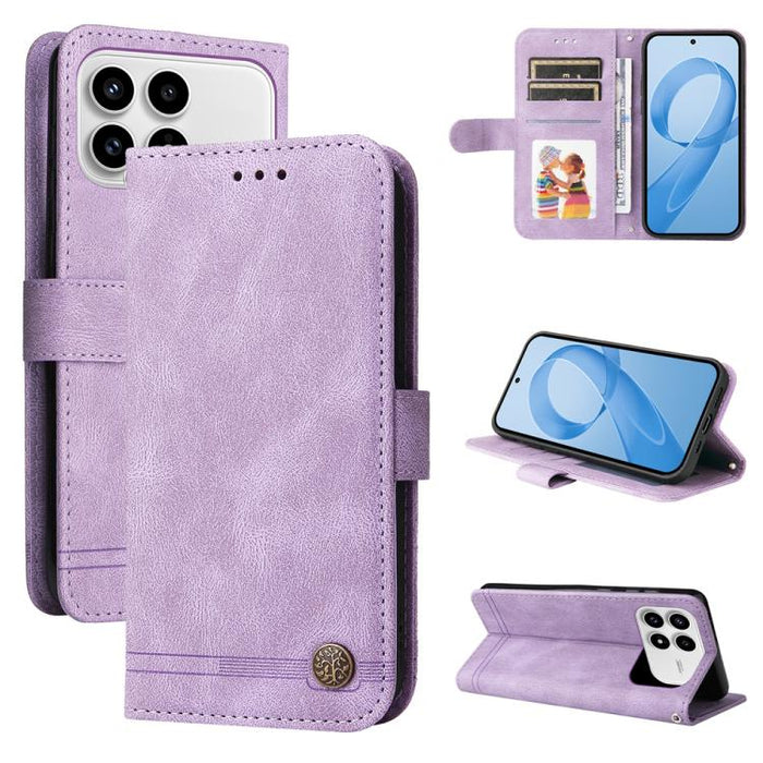 Funda de cuero para teléfono con botones de metal y diseño de árbol de la vida Skin Feel, For Redmi 15a 5G, For Redmi Turbo 5 Max 5G / Poco X8 Pro Max 5G, For Redmi Turbo 5 5G / Poco X8 Pro 5G, For Redmi Note 15 Pro+ 5G 163.3mm / Poco M8 Pro 5G        ...