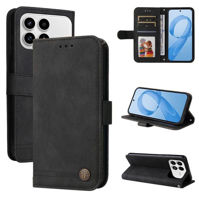 Funda de cuero para teléfono con botones de metal y diseño de árbol de la vida Skin Feel, For Redmi 15a 5G, For Redmi Turbo 5 Max 5G / Poco X8 Pro Max 5G, For Redmi Turbo 5 5G / Poco X8 Pro 5G, For Redmi Note 15 Pro+ 5G 163.3mm / Poco M8 Pro 5G        ...