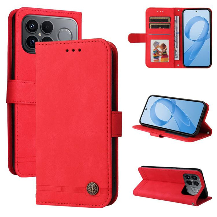 Funda de cuero para teléfono con botones de metal y diseño de árbol de la vida Skin Feel, For Redmi 15a 5G, For Redmi Turbo 5 Max 5G / Poco X8 Pro Max 5G, For Redmi Turbo 5 5G / Poco X8 Pro 5G, For Redmi Note 15 Pro+ 5G 163.3mm / Poco M8 Pro 5G        ...