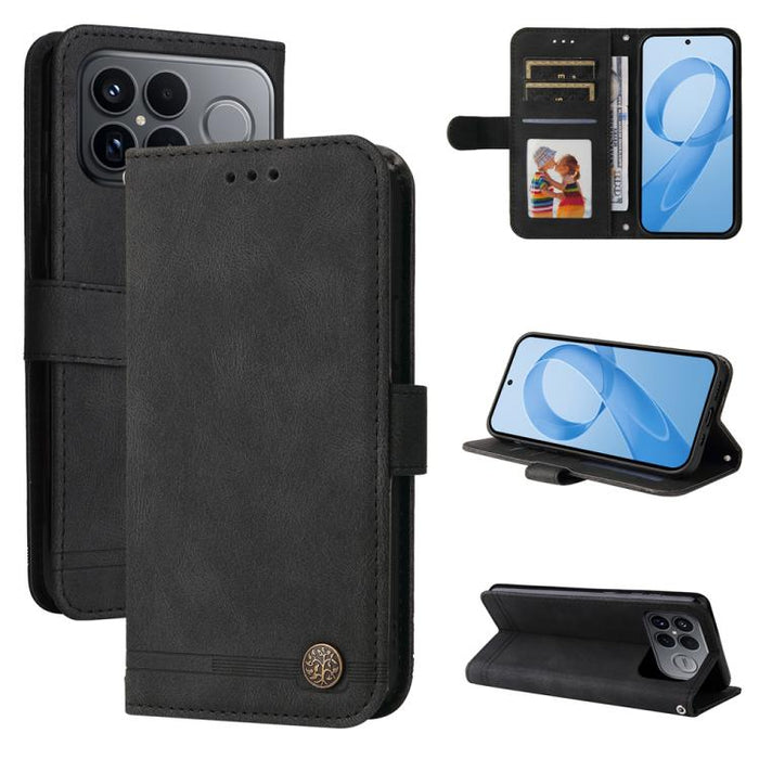 Funda de cuero para teléfono con botones de metal y diseño de árbol de la vida Skin Feel, For Redmi 15a 5G, For Redmi Turbo 5 Max 5G / Poco X8 Pro Max 5G, For Redmi Turbo 5 5G / Poco X8 Pro 5G, For Redmi Note 15 Pro+ 5G 163.3mm / Poco M8 Pro 5G        ...
