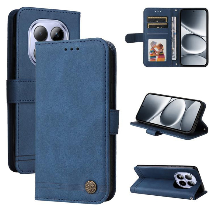 Funda de cuero para teléfono con botones de metal y diseño de árbol de la vida Skin Feel, For Redmi 15a 5G, For Redmi Turbo 5 Max 5G / Poco X8 Pro Max 5G, For Redmi Turbo 5 5G / Poco X8 Pro 5G, For Redmi Note 15 Pro+ 5G 163.3mm / Poco M8 Pro 5G        ...