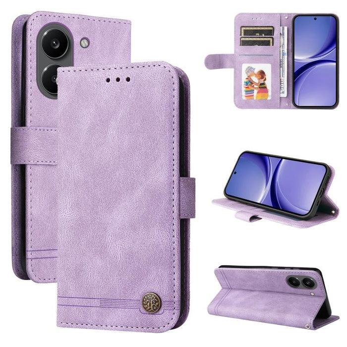 Funda de cuero para teléfono con botones de metal y diseño de árbol de la vida Skin Feel, For Redmi 15a 5G, For Redmi Turbo 5 Max 5G / Poco X8 Pro Max 5G, For Redmi Turbo 5 5G / Poco X8 Pro 5G, For Redmi Note 15 Pro+ 5G 163.3mm / Poco M8 Pro 5G        ...