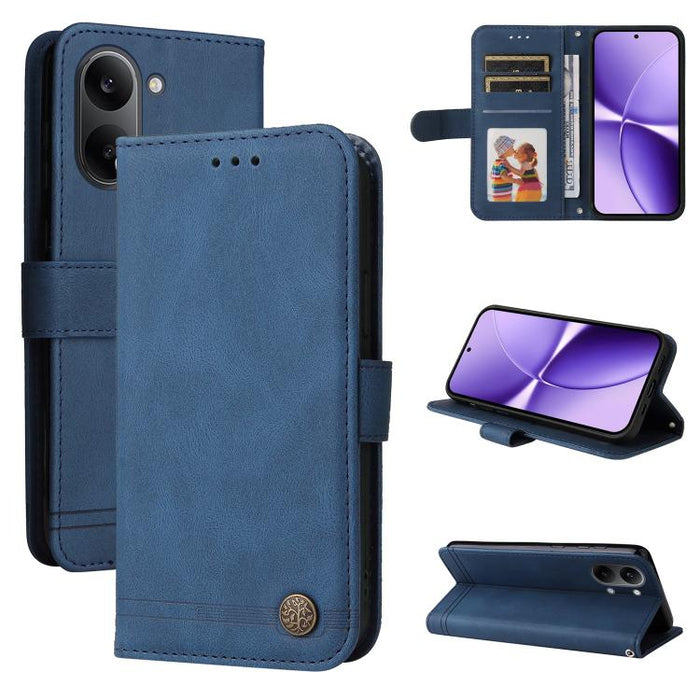 Funda de cuero para teléfono con botones de metal y diseño de árbol de la vida Skin Feel, For Redmi 15a 5G, For Redmi Turbo 5 Max 5G / Poco X8 Pro Max 5G, For Redmi Turbo 5 5G / Poco X8 Pro 5G, For Redmi Note 15 Pro+ 5G 163.3mm / Poco M8 Pro 5G        ...