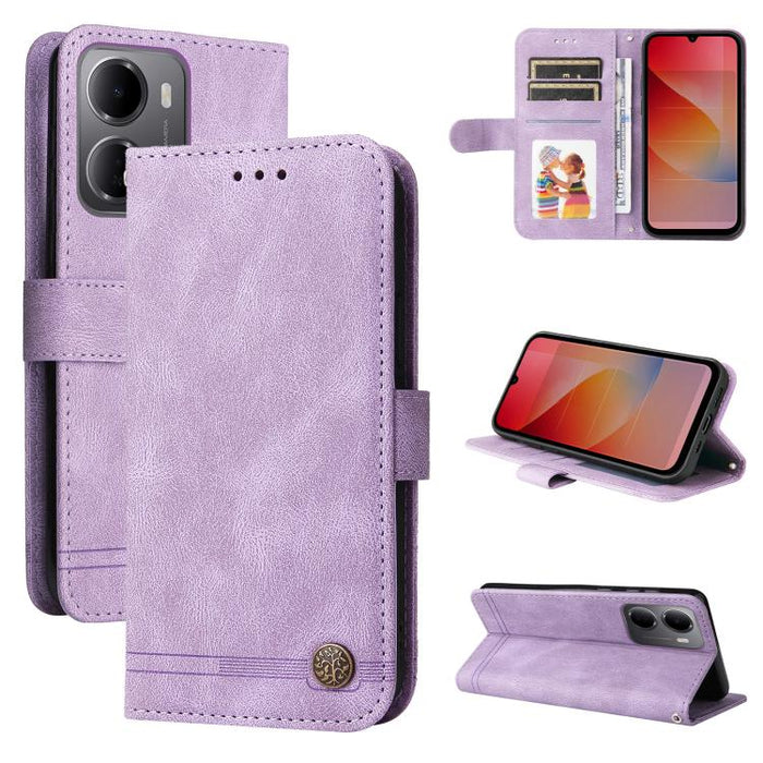 Funda de cuero para teléfono con botones de metal y diseño de árbol de la vida Skin Feel, For Redmi 15a 5G, For Redmi Turbo 5 Max 5G / Poco X8 Pro Max 5G, For Redmi Turbo 5 5G / Poco X8 Pro 5G, For Redmi Note 15 Pro+ 5G 163.3mm / Poco M8 Pro 5G        ...
