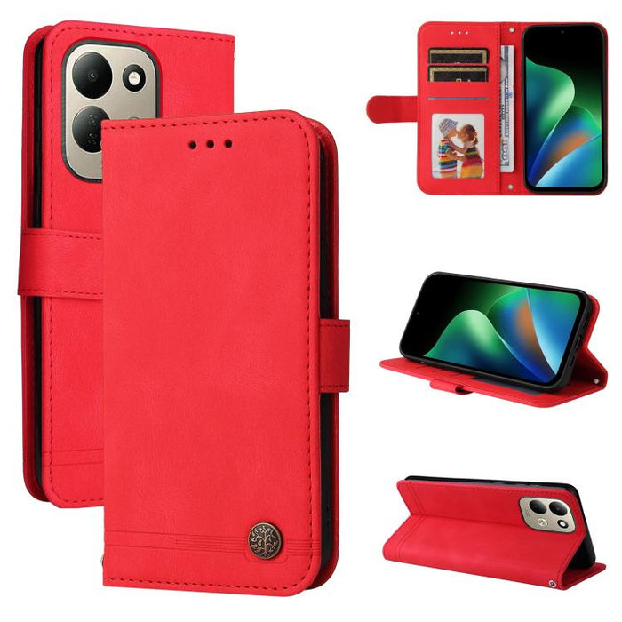 Funda de cuero para teléfono con botones de metal y diseño de árbol de la vida Skin Feel, For Redmi 15a 5G, For Redmi Turbo 5 Max 5G / Poco X8 Pro Max 5G, For Redmi Turbo 5 5G / Poco X8 Pro 5G, For Redmi Note 15 Pro+ 5G 163.3mm / Poco M8 Pro 5G        ...