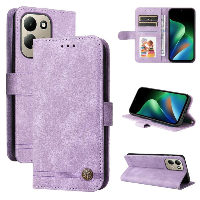 Funda de cuero para teléfono con botones de metal y diseño de árbol de la vida Skin Feel, For Redmi 15a 5G, For Redmi Turbo 5 Max 5G / Poco X8 Pro Max 5G, For Redmi Turbo 5 5G / Poco X8 Pro 5G, For Redmi Note 15 Pro+ 5G 163.3mm / Poco M8 Pro 5G        ...