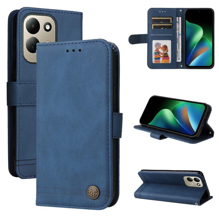 Funda de cuero para teléfono con botones de metal y diseño de árbol de la vida Skin Feel, For Redmi 15a 5G, For Redmi Turbo 5 Max 5G / Poco X8 Pro Max 5G, For Redmi Turbo 5 5G / Poco X8 Pro 5G, For Redmi Note 15 Pro+ 5G 163.3mm / Poco M8 Pro 5G        ...