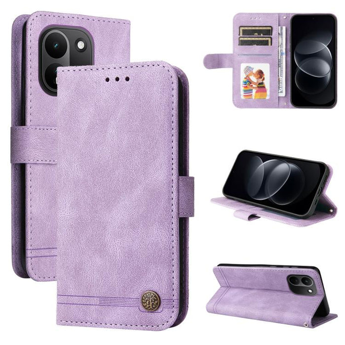 Funda de cuero para teléfono con botones de metal y diseño de árbol de la vida Skin Feel, For Redmi 15a 5G, For Redmi Turbo 5 Max 5G / Poco X8 Pro Max 5G, For Redmi Turbo 5 5G / Poco X8 Pro 5G, For Redmi Note 15 Pro+ 5G 163.3mm / Poco M8 Pro 5G        ...