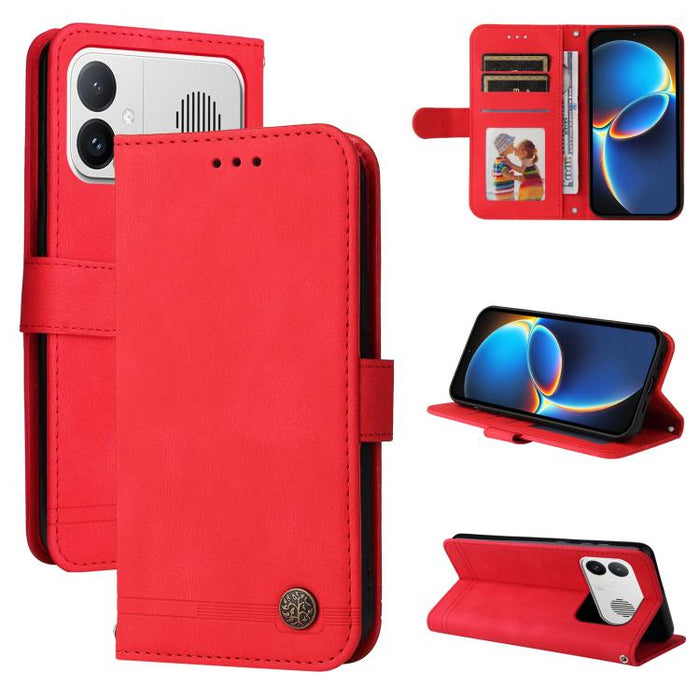 Funda de cuero para teléfono con botones de metal y diseño de árbol de la vida Skin Feel, For Redmi 15a 5G, For Redmi Turbo 5 Max 5G / Poco X8 Pro Max 5G, For Redmi Turbo 5 5G / Poco X8 Pro 5G, For Redmi Note 15 Pro+ 5G 163.3mm / Poco M8 Pro 5G        ...