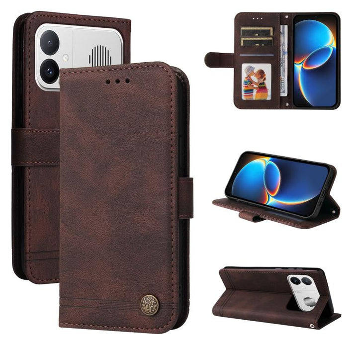 Funda de cuero para teléfono con botones de metal y diseño de árbol de la vida Skin Feel, For Redmi 15a 5G, For Redmi Turbo 5 Max 5G / Poco X8 Pro Max 5G, For Redmi Turbo 5 5G / Poco X8 Pro 5G, For Redmi Note 15 Pro+ 5G 163.3mm / Poco M8 Pro 5G        ...