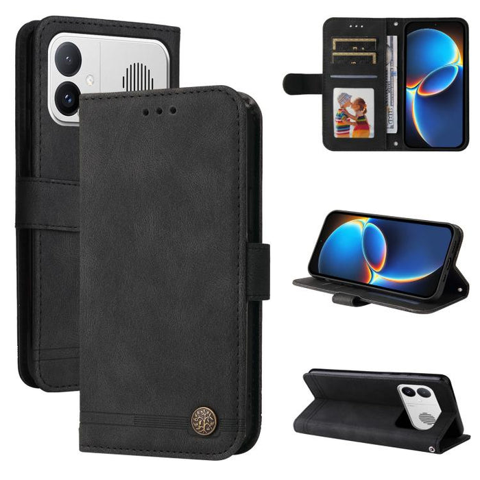 Funda de cuero para teléfono con botones de metal y diseño de árbol de la vida Skin Feel, For Redmi 15a 5G, For Redmi Turbo 5 Max 5G / Poco X8 Pro Max 5G, For Redmi Turbo 5 5G / Poco X8 Pro 5G, For Redmi Note 15 Pro+ 5G 163.3mm / Poco M8 Pro 5G        ...