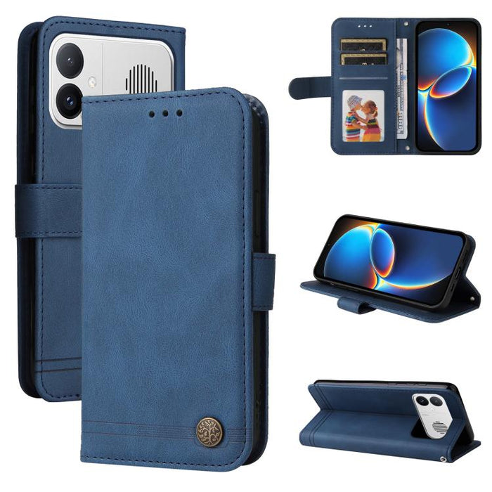 Funda de cuero para teléfono con botones de metal y diseño de árbol de la vida Skin Feel, For Redmi 15a 5G, For Redmi Turbo 5 Max 5G / Poco X8 Pro Max 5G, For Redmi Turbo 5 5G / Poco X8 Pro 5G, For Redmi Note 15 Pro+ 5G 163.3mm / Poco M8 Pro 5G        ...