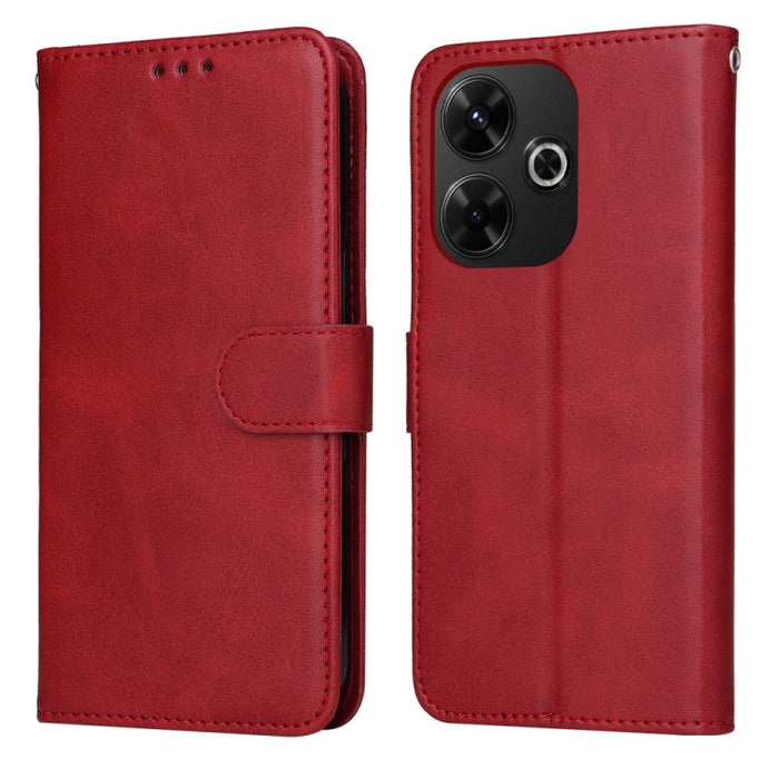 Funda para teléfono clásica de cuero con tapa y textura de becerro, For Redmi Note 14 4G 163.25mm Global, For Redmi Note 14 5G, For Redmi Note 14 Pro 5G / Note 14 Pro+ 5G, For Redmi 14C 4G, For Redmi K70 Ultra, For Redmi 13 4G / Note 13R