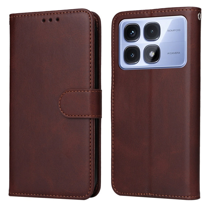 Funda para teléfono clásica de cuero con tapa y textura de becerro, For Redmi Note 14 4G 163.25mm Global, For Redmi Note 14 5G, For Redmi Note 14 Pro 5G / Note 14 Pro+ 5G, For Redmi 14C 4G, For Redmi K70 Ultra, For Redmi 13 4G / Note 13R