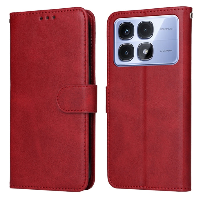 Funda para teléfono clásica de cuero con tapa y textura de becerro, For Redmi Note 14 4G 163.25mm Global, For Redmi Note 14 5G, For Redmi Note 14 Pro 5G / Note 14 Pro+ 5G, For Redmi 14C 4G, For Redmi K70 Ultra, For Redmi 13 4G / Note 13R