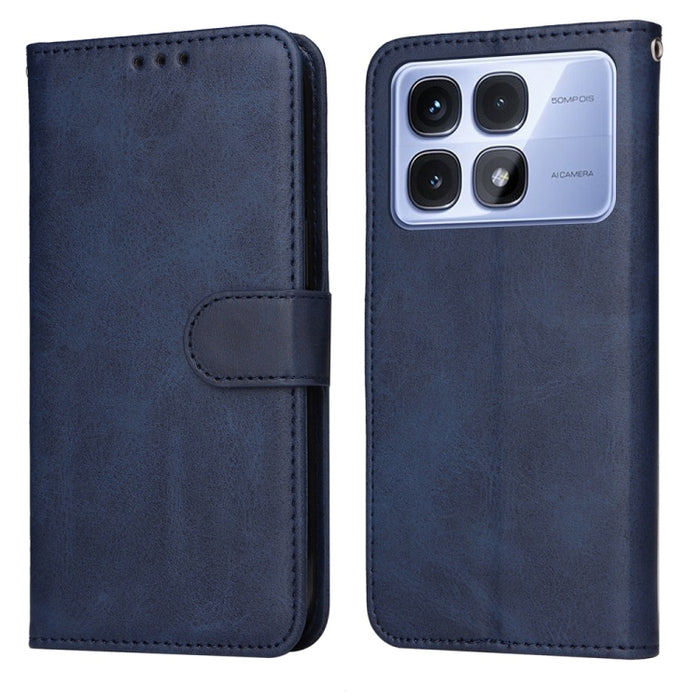 Funda para teléfono clásica de cuero con tapa y textura de becerro, For Redmi Note 14 4G 163.25mm Global, For Redmi Note 14 5G, For Redmi Note 14 Pro 5G / Note 14 Pro+ 5G, For Redmi 14C 4G, For Redmi K70 Ultra, For Redmi 13 4G / Note 13R