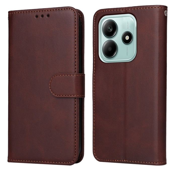 Funda para teléfono clásica de cuero con tapa y textura de becerro, For Redmi Note 14 4G 163.25mm Global, For Redmi Note 14 5G, For Redmi Note 14 Pro 5G / Note 14 Pro+ 5G, For Redmi 14C 4G, For Redmi K70 Ultra, For Redmi 13 4G / Note 13R