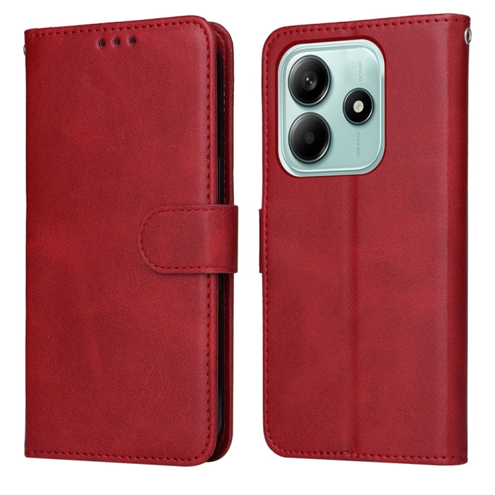 Funda para teléfono clásica de cuero con tapa y textura de becerro, For Redmi Note 14 4G 163.25mm Global, For Redmi Note 14 5G, For Redmi Note 14 Pro 5G / Note 14 Pro+ 5G, For Redmi 14C 4G, For Redmi K70 Ultra, For Redmi 13 4G / Note 13R