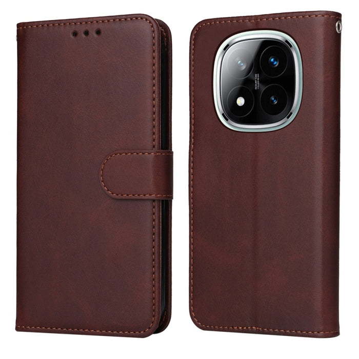 Funda para teléfono clásica de cuero con tapa y textura de becerro, For Redmi Note 14 4G 163.25mm Global, For Redmi Note 14 5G, For Redmi Note 14 Pro 5G / Note 14 Pro+ 5G, For Redmi 14C 4G, For Redmi K70 Ultra, For Redmi 13 4G / Note 13R