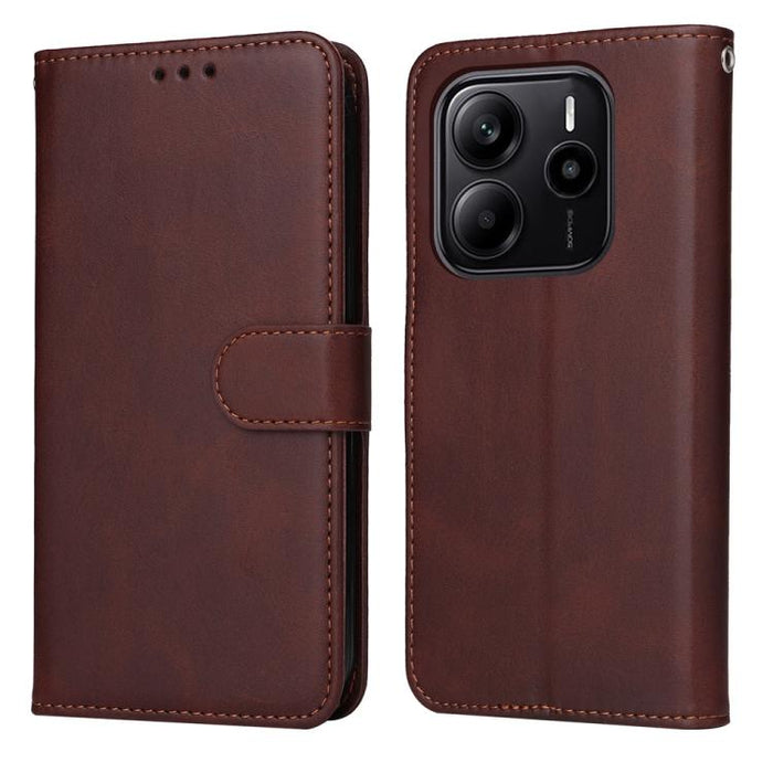 Funda para teléfono clásica de cuero con tapa y textura de becerro, For Redmi Note 14 4G 163.25mm Global, For Redmi Note 14 5G, For Redmi Note 14 Pro 5G / Note 14 Pro+ 5G, For Redmi 14C 4G, For Redmi K70 Ultra, For Redmi 13 4G / Note 13R